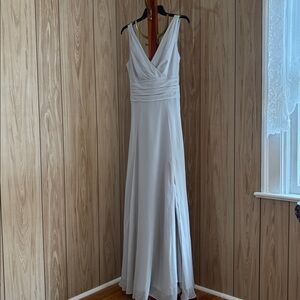 David's Bridal Elegant Dove Gray Dress Size 8 worn once. price reduced!